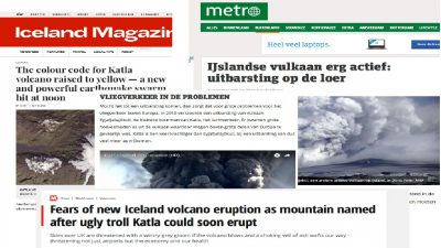 Schokgolf Katla eruptie krant