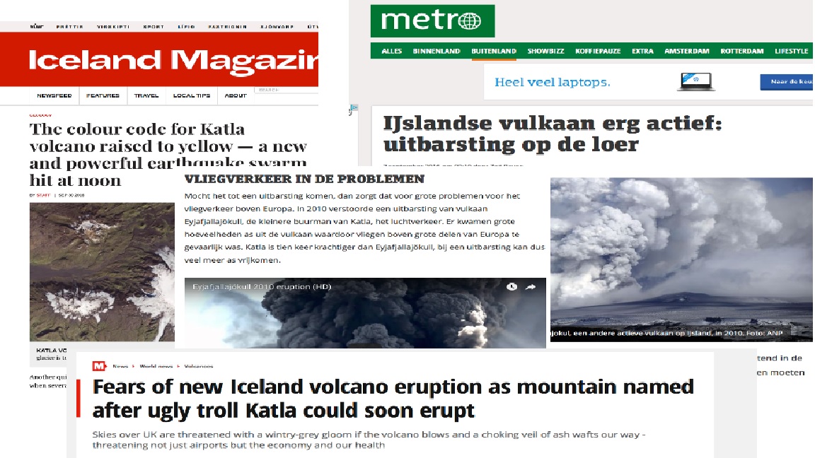 Schokgolf Katla eruptie krant