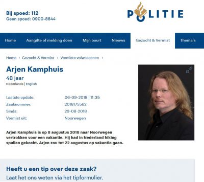 opsporingsbericht Arjen Kamphuis